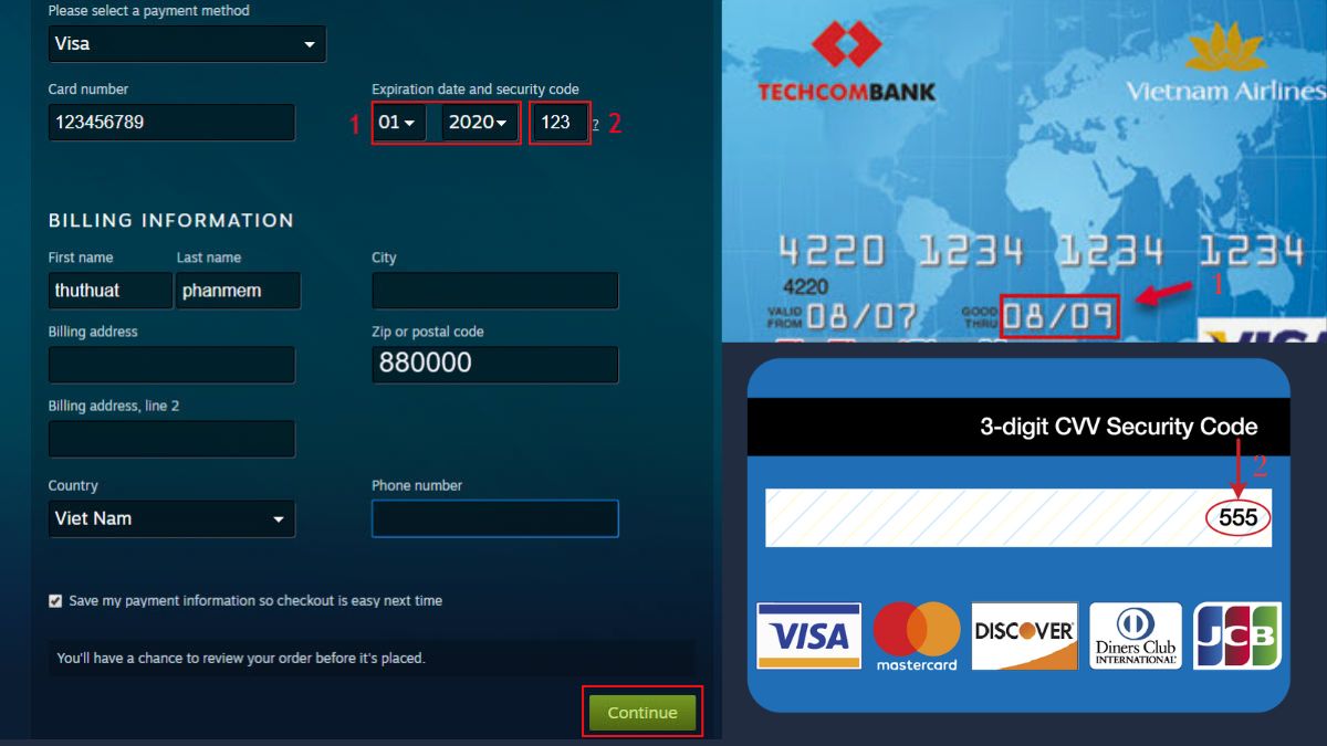Cách 4 - bằng VISA/ MasterCard