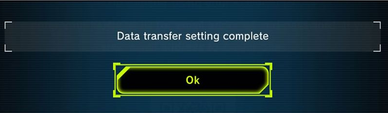 Data Transfer interface successful
