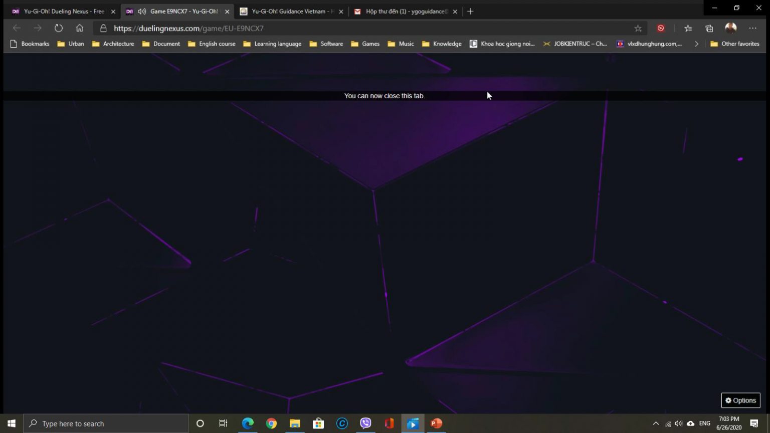 Interface after the duel ends.