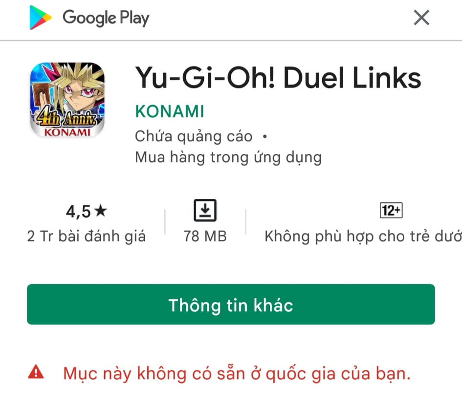 Why can't I download Duel Links on Android?